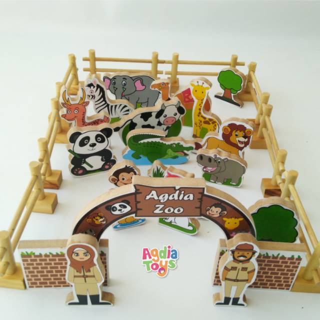 Mainan kayu anak agdia zoo