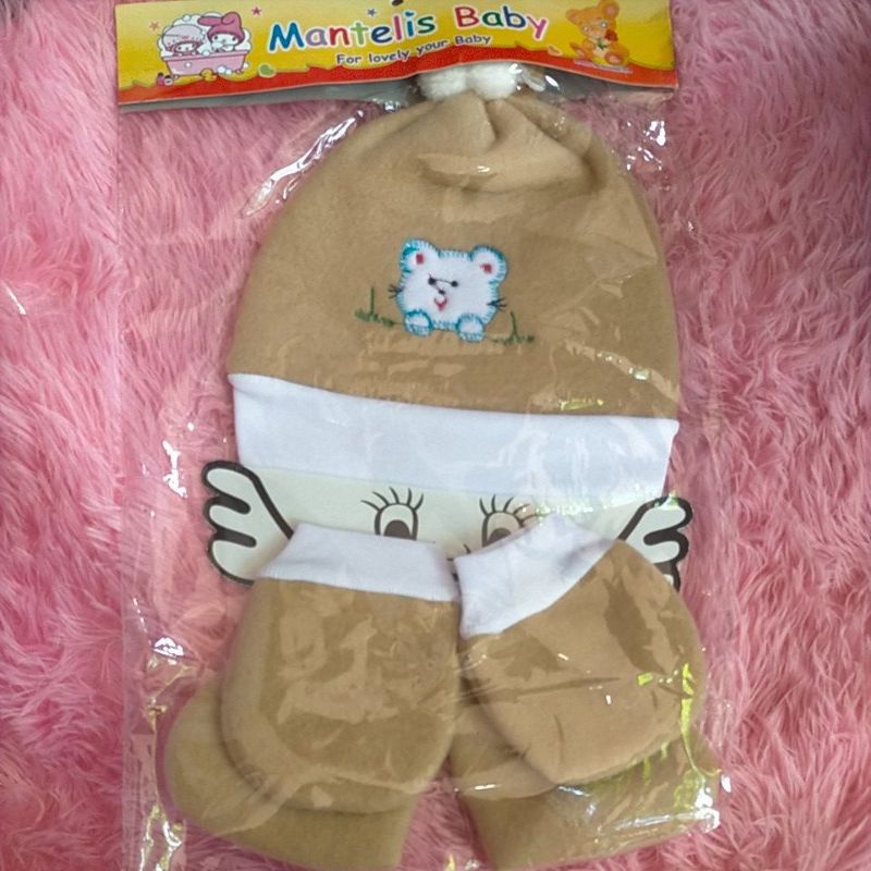 SET TOPI + SARTAKI BAYI, IKAT BANDUL-krem