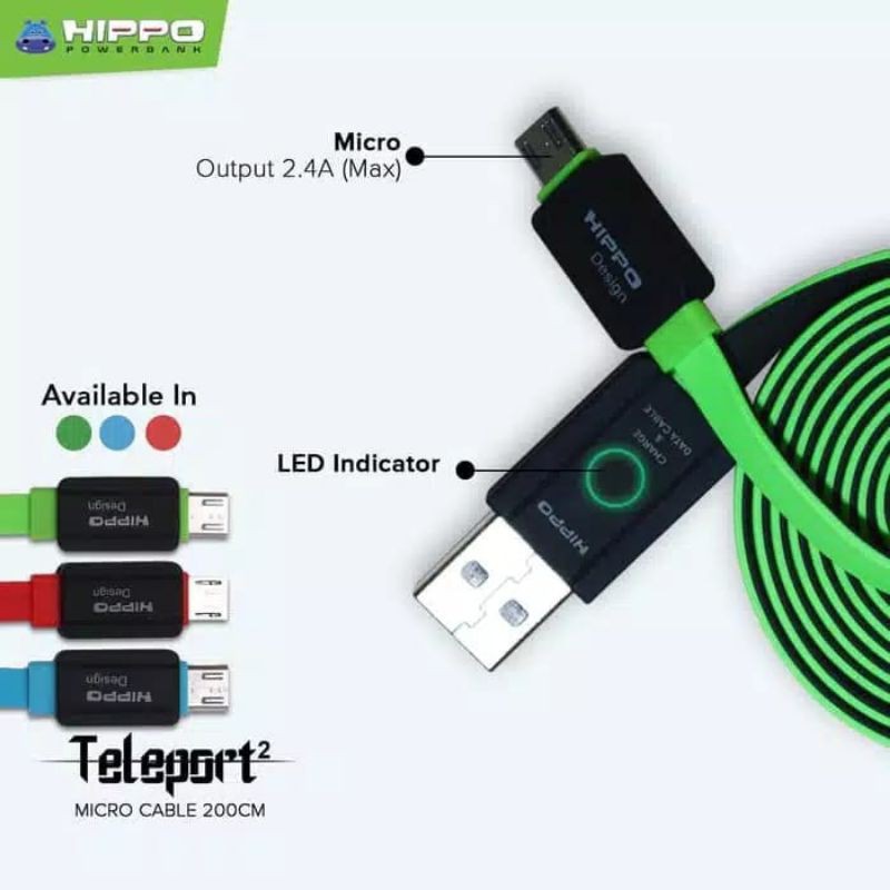 Hippo Teleport 2 Kabel Data Micro USB 200cm