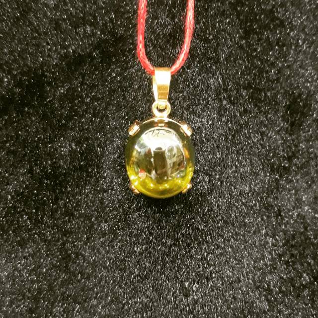 Lt434E107E LIONTIN EMAS BATU HIJAU BULAT ANTIK kadar 70 %  liontin model mata hijau fashion gold