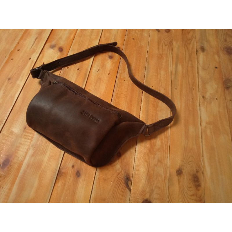 Tas Selempang Kulit Asli Crazy Horse - Tas Pria Vintage Handmade