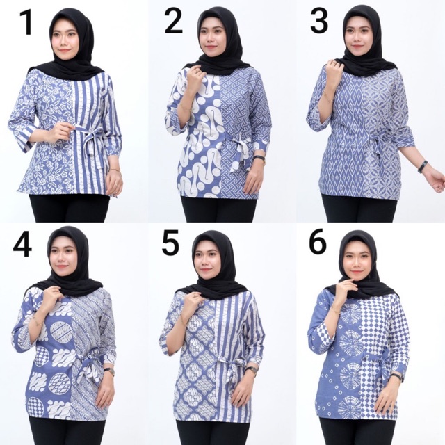 BLUS BATIK INDIGO TALI BIRU MURAH ATASAN BATIK CERAH MURAH ...