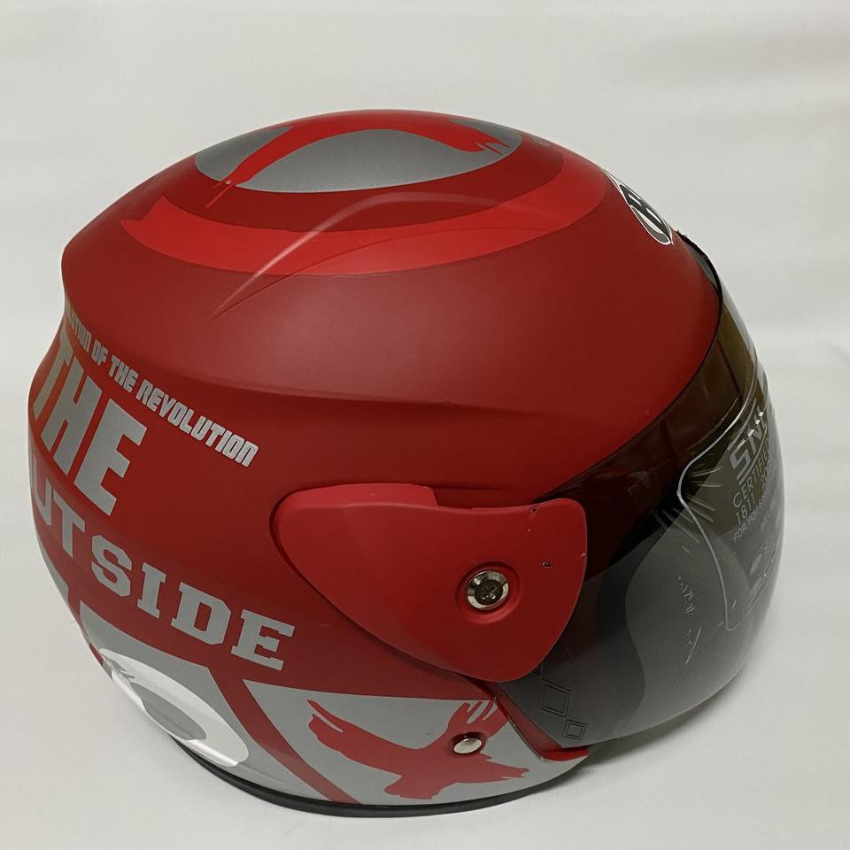 Helm Evo Outside Merah  Helem Helmet SNI Dewasa  - bukan KYT NHK GM INK ZEUS Terkini