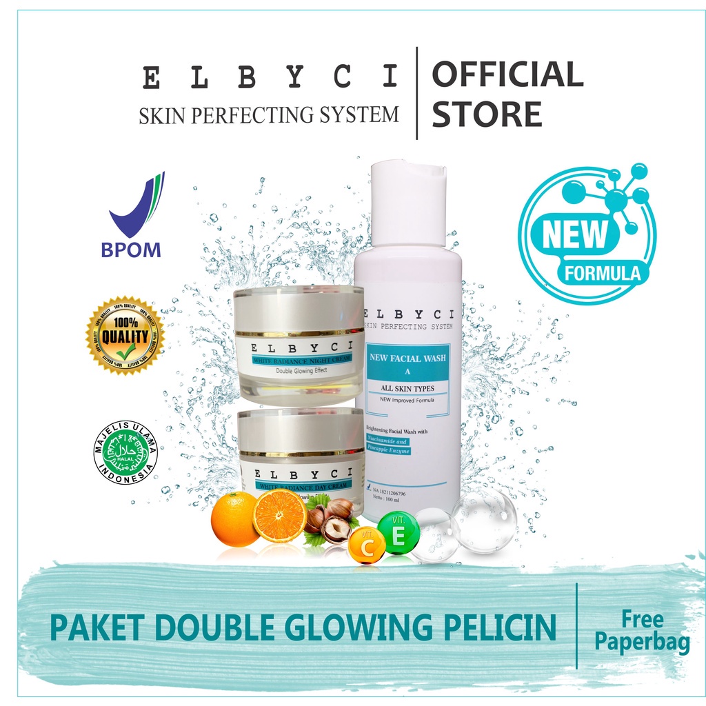 Paket Pelicin Double Glowing Elbyci Skincare Original