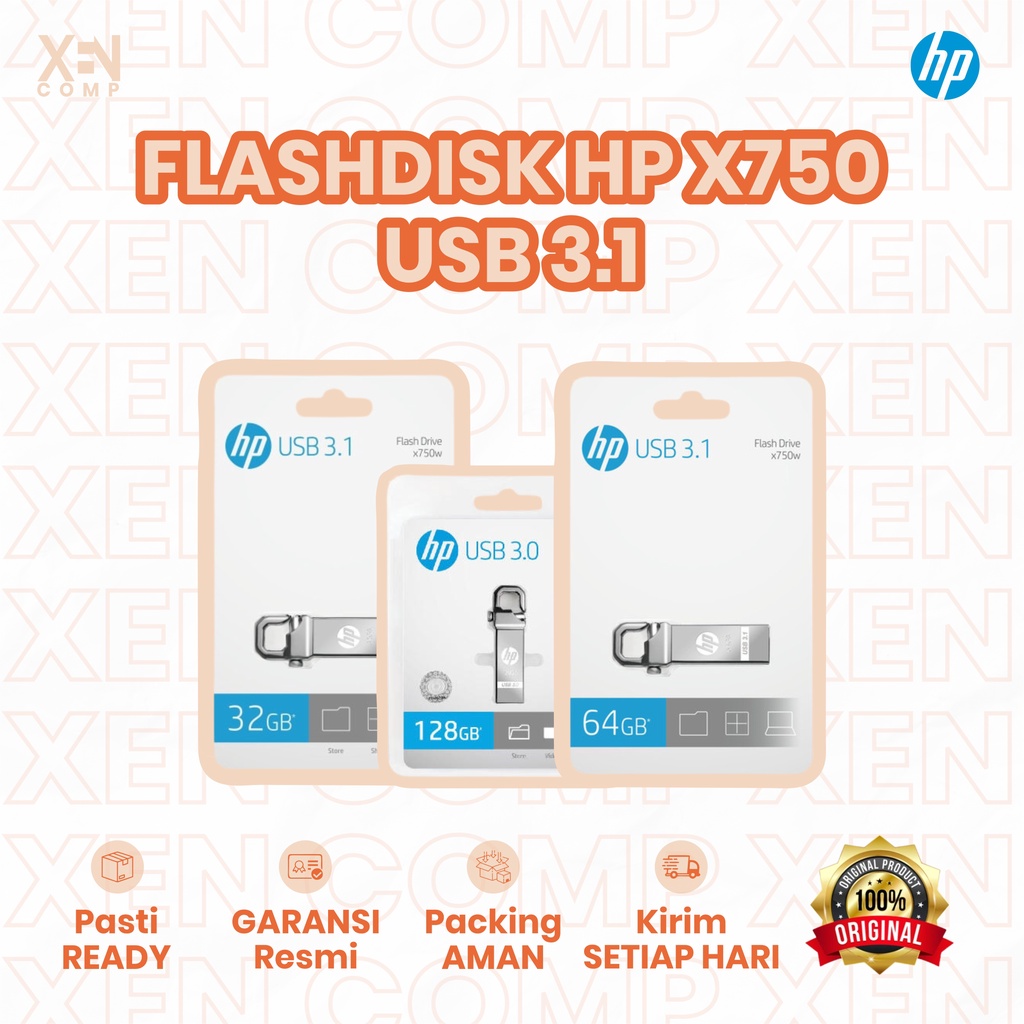 Flashdisk HP x750 32GB / 64GB / 128GB USB 3.1 Original