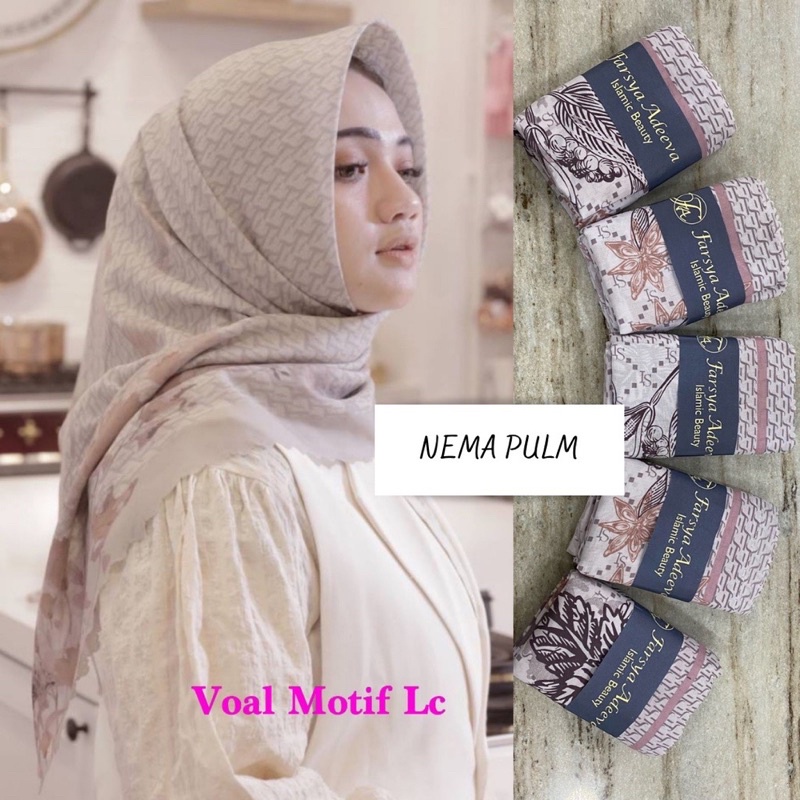 HIJAB DEENAY KW PREMIUM MOTIF NEMA PLUM LASER CUT