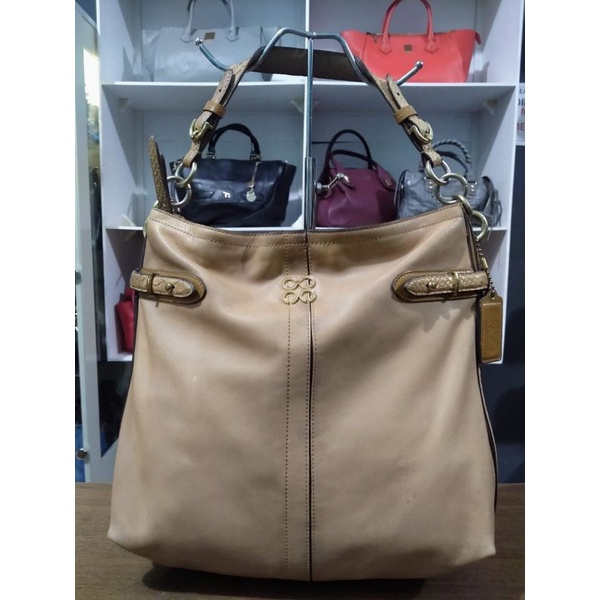 tas wanita seken hobo coach colette leather second branded bag