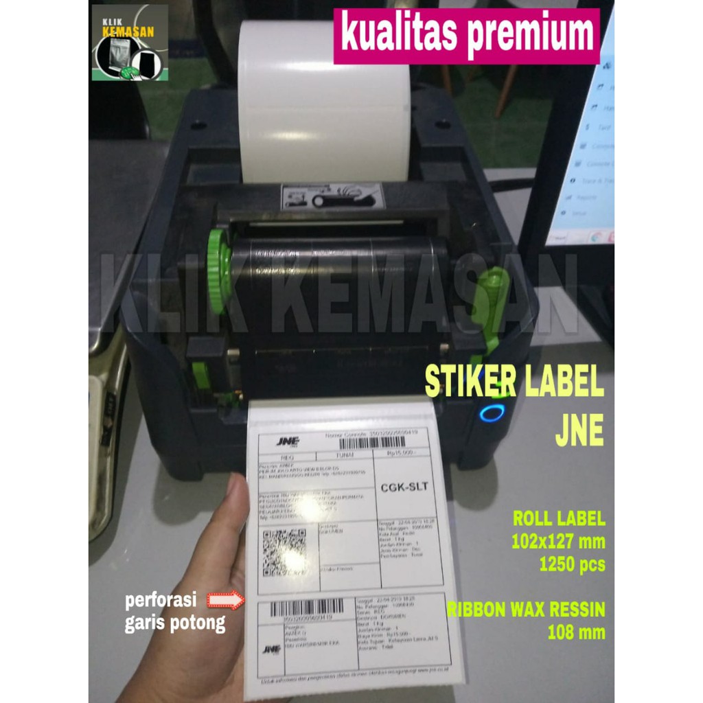 

STIKER LABEL RESI JNE 102x127MM LENGKAP DENGAN RIBBON WAX RESSIN