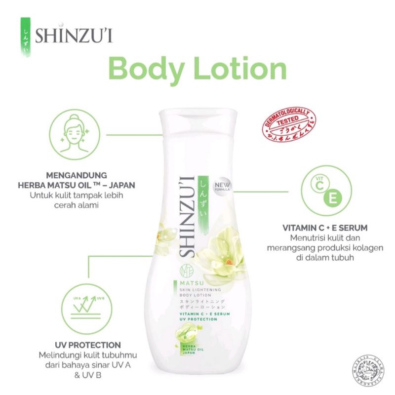 Hand Body Lotion Shinzui 210ml Pemutih Kulit Badan Original Murah Hembody Sinzui Matsu Perawatan Ala