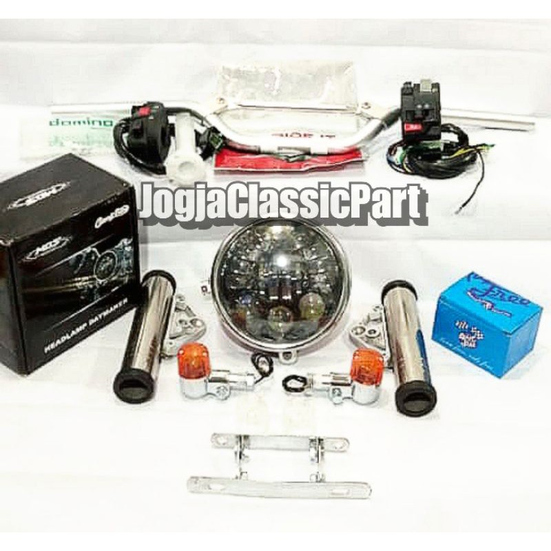 STANG STIR REPLIKA DAYTONA COPY DAYTONA TIPE LOW SET HOLDER LAMPU DAYMEKER