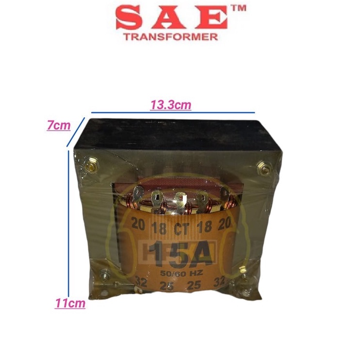TRAFO TRANSFORMER SAE 15A CT 32V MURNI travo 15 amper ct 32 volt