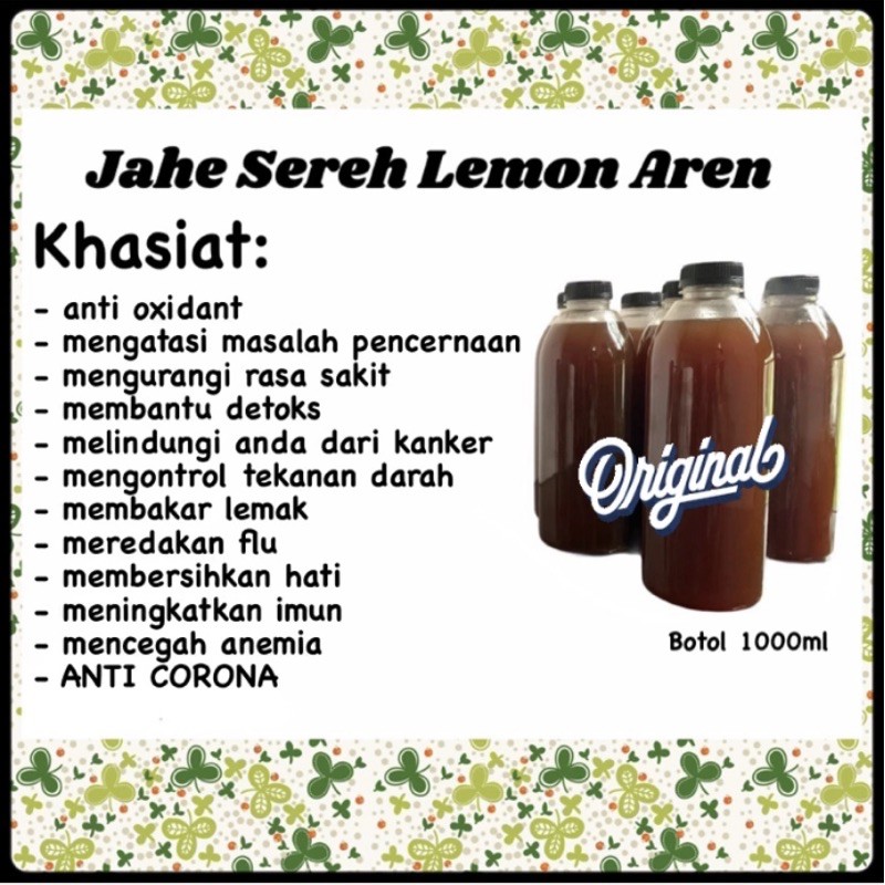 

minuman jahe sereh lemon aren