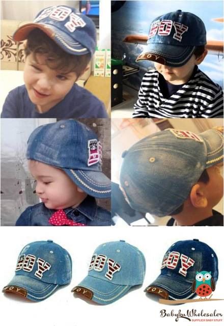 Boy hat - topi baseball denim anak boy bahan jeans