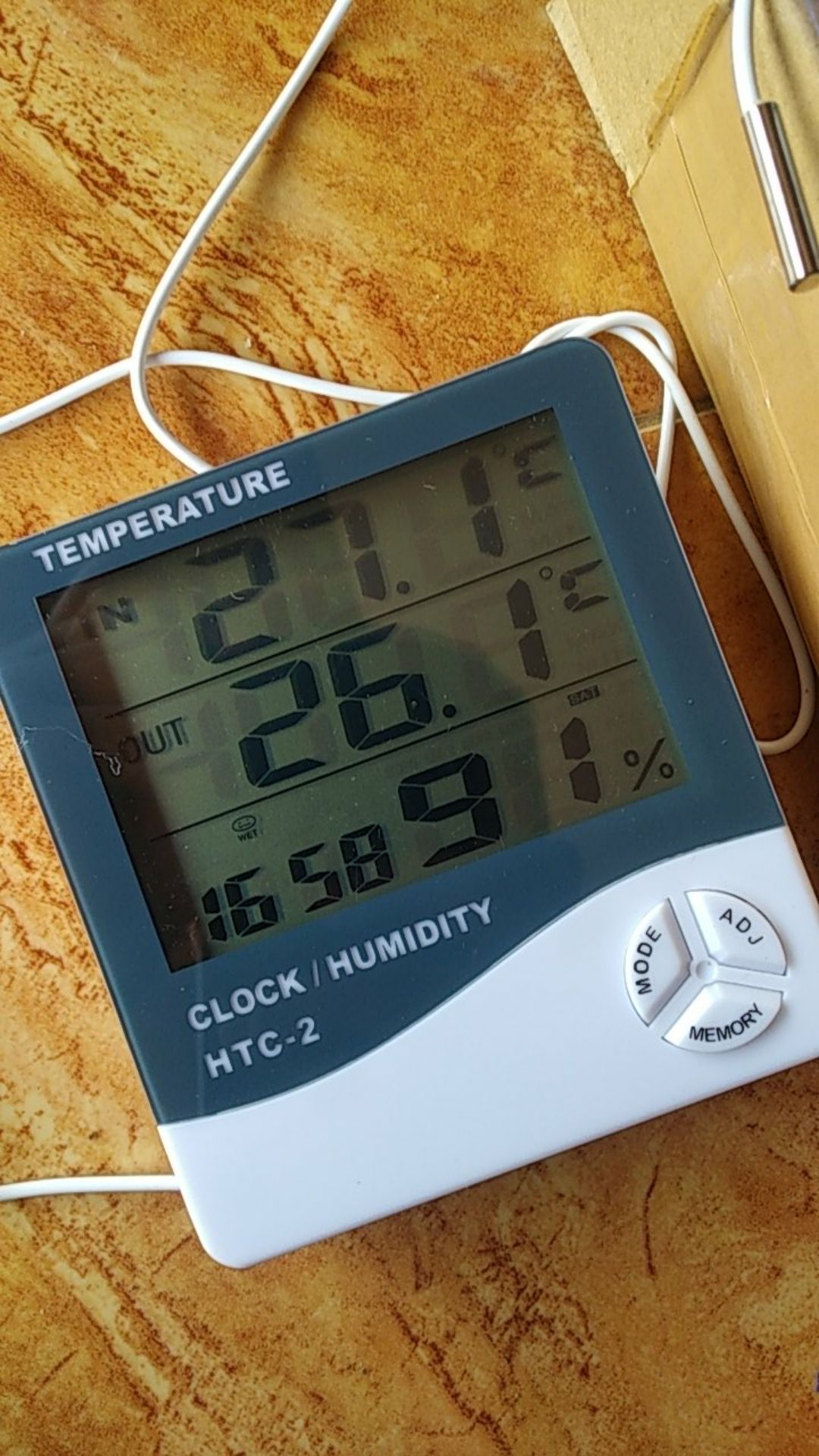 Htc-2 Digital Hygrometer Temperature Meter Clock Htc2 Htc 2 Kabel 1,5m