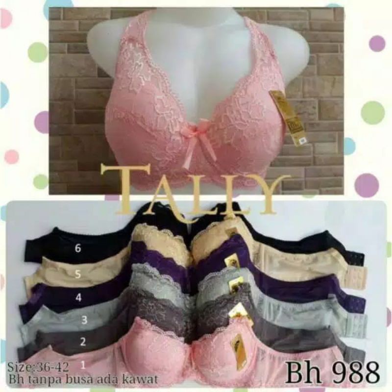 TALLY bra brokat halus 988 busa tipis berkawat