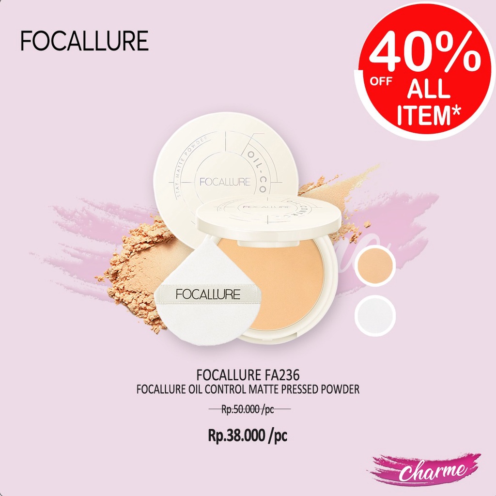 (READY &amp; ORI) Focallure Oil Control Stay Matte Pressed Powder Fa236 FA 236