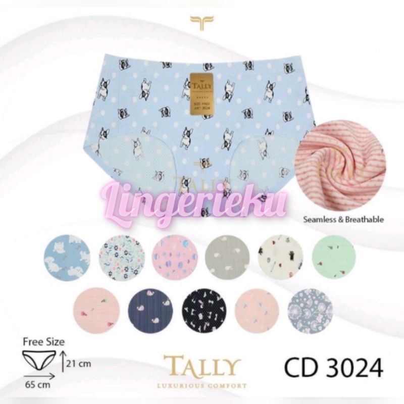 Tally 3024 CD Celana Dalam Wanita SeamlessTanpa Jahitan Motif Lucu
