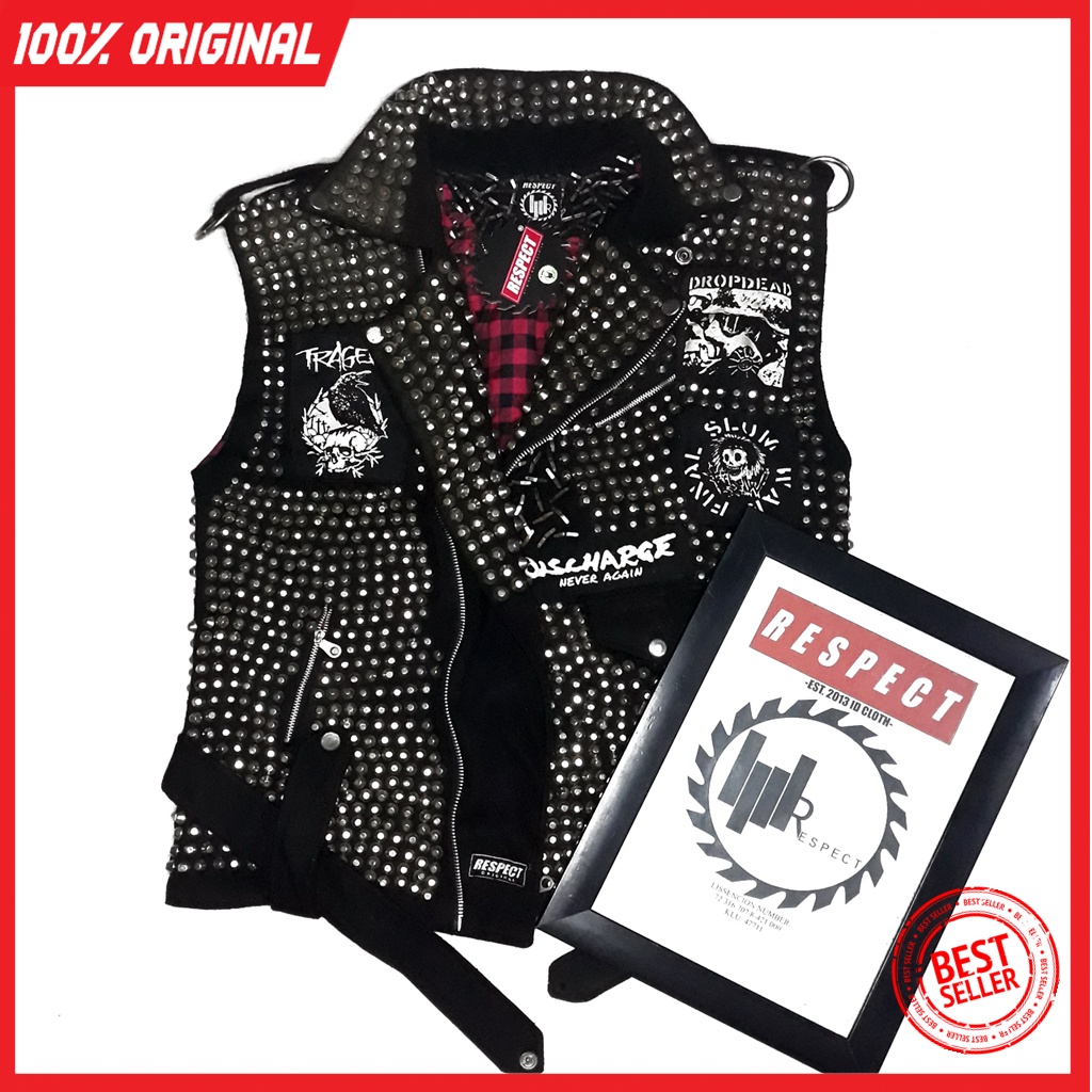 Jaket Punk Original D-beat Rawk Punk Jaket Spike Aksesori Crust Punk Band