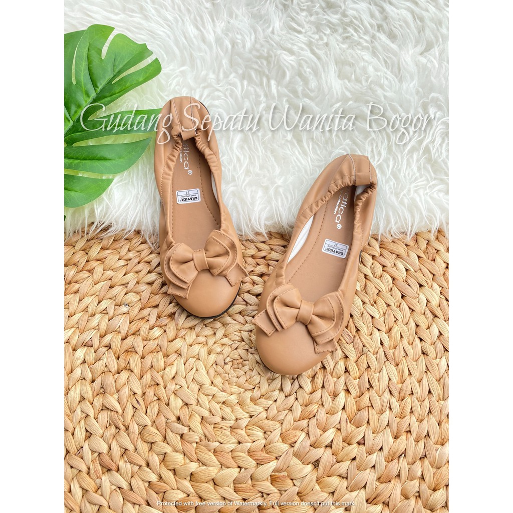 Gratica Sepatu Wanita Flat Shoes Pita Balet AS 31-MOCCA