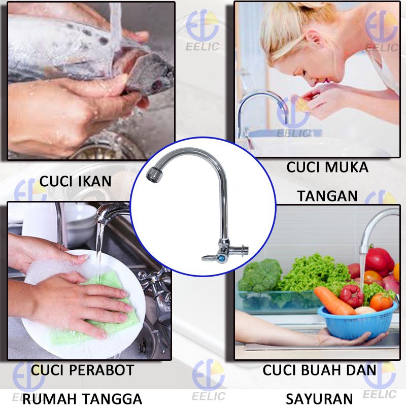 EELIC KRN-CAB1/2IB KRAN WASTAFEL KRAN ANGSA KERAN AIR DAPUR STAINLESS STEEL