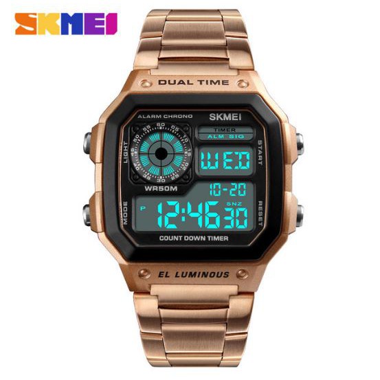 Jam Tangan SKMEI 1335 Watch Jam Tangan Pria Wanita Digital Tali Stainless Anti Air