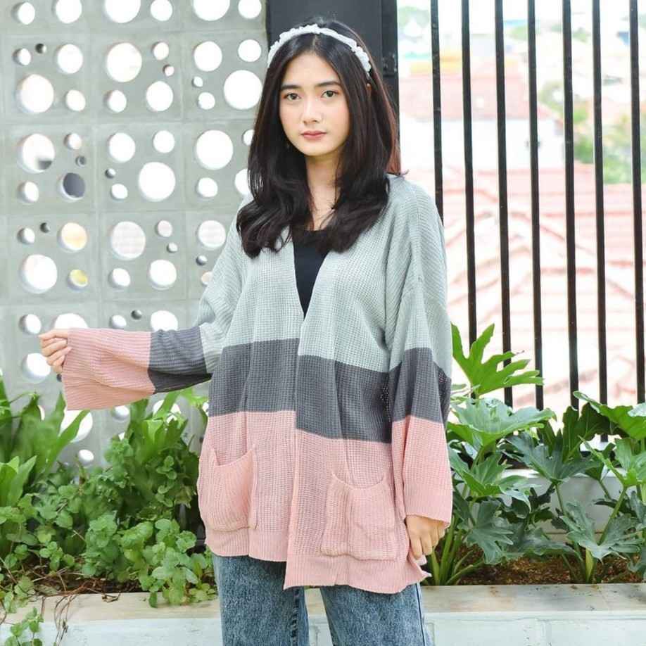 Cardigan Cameroon Outer Rajut Oversize