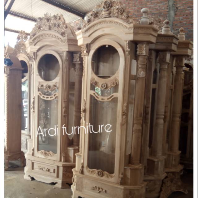 Grosir jam pajangan ruangan jam ukir kayu jati jam lonceng MENTAHAN ukir jepara READYSTOCK