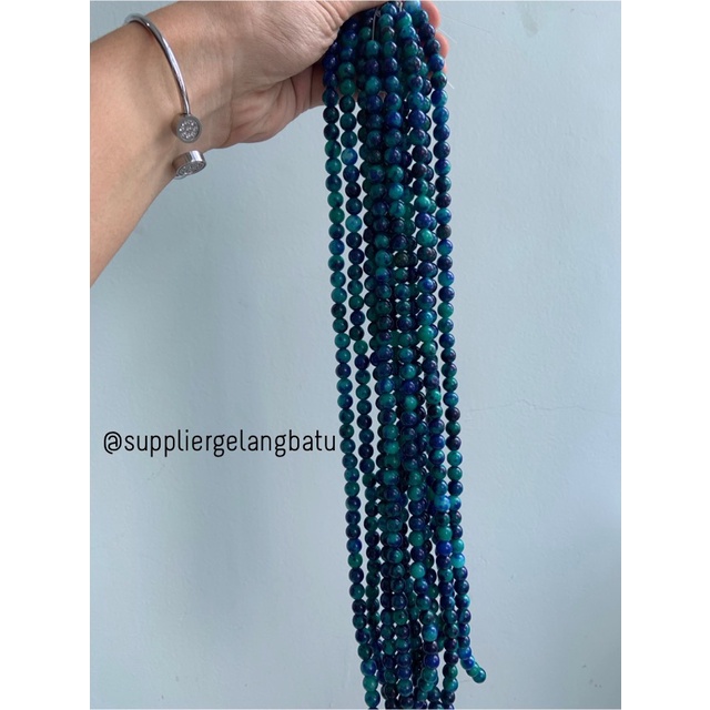 batu 8mm blue green chrysocolla bahan rangkai akik bacan biru hijau