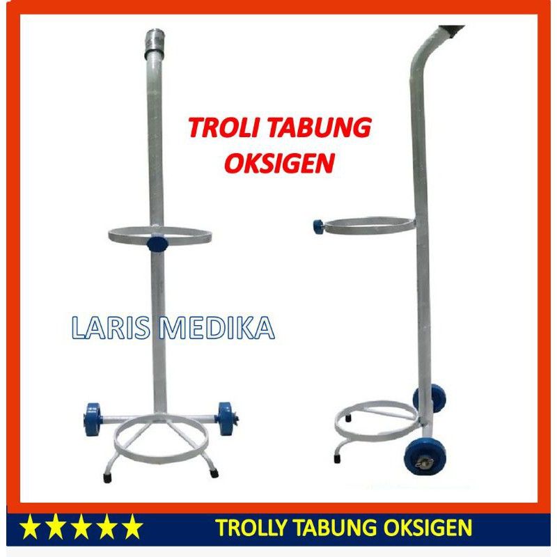 Trolly Tabung Oksigen O2 Ukuran 1m3 Tempat Taruh Oxigen Alat Pendorong Lori Lory Lorry Angkut Bantu Dorong Troli Troly Trolley Angkat COD - Troli Tabung Oksigen Troly Trolley Tabung Oksigen 1M3 Trolly oksigen 1m3