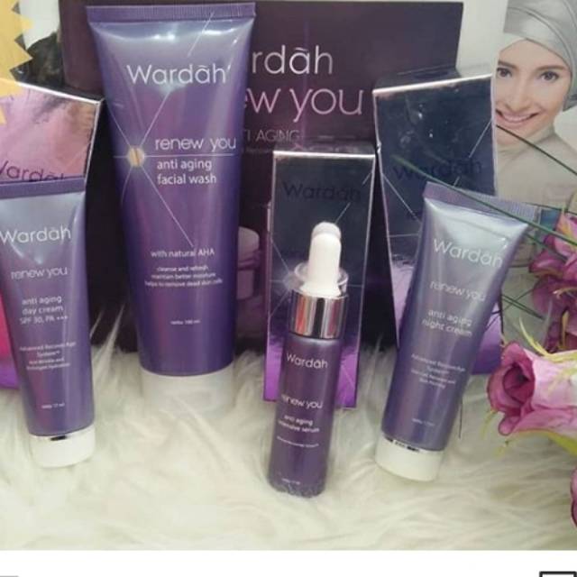wardah paket renew you mirah 4 item/perawatn untuk penuan dan flek hitam
