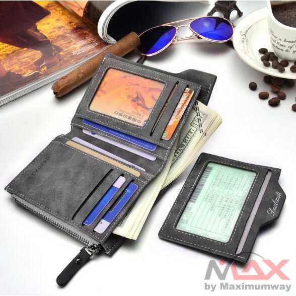 Dexbxuli Original Dompet Lipat Pria Kulit Lembut exclusive Import Dompet Kulit Pria Unplugged keren Men's Leather Business Soft Wallet Coins Waterproof Solid Color Wallet Pocket Credit Card Holder Purse with Zip Kuli Sapi Asli