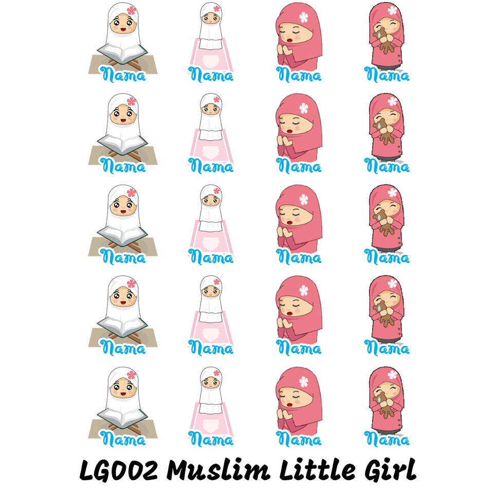 

Sticker Nama Cutting Label Waterproof Tahan Air Little Girl 02 (LG002)