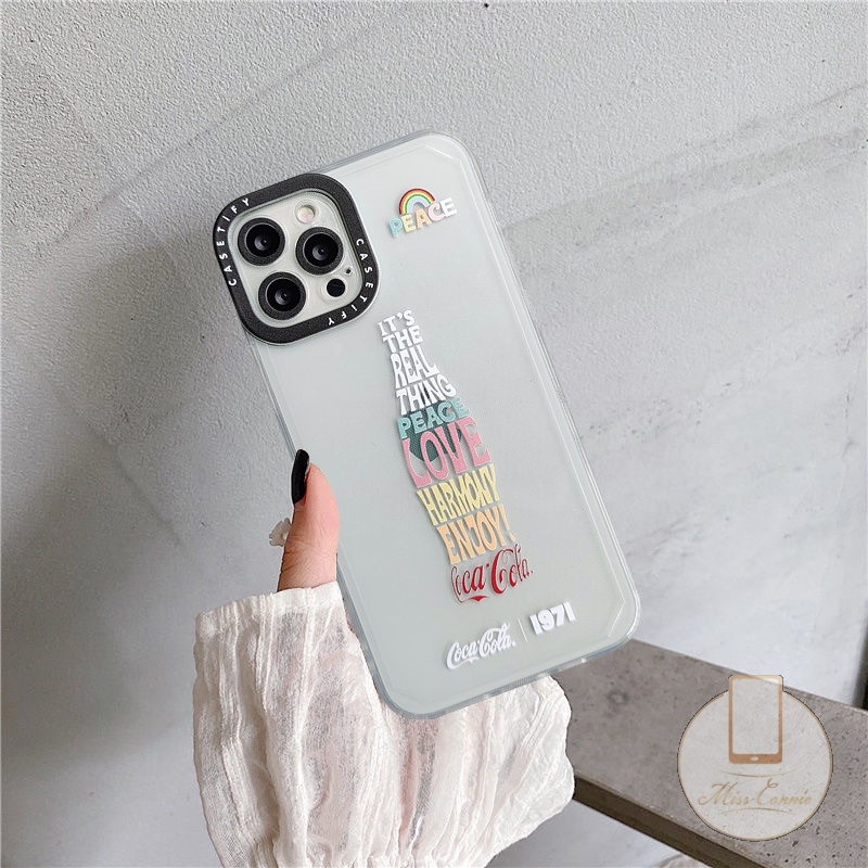 Soft Case Transparan Desain Coca Cola Untuk iPhone 11 12 13 Pro MAX XR 6 6s 7 8 Plus X XS MAX