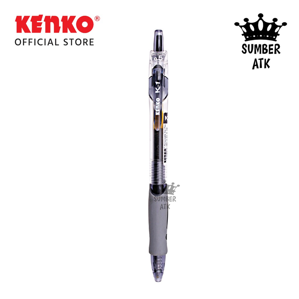 

Pena / Pulpen KENKO Gel Pen K-1 Retractable Lusin / 12 Pcs Hitam Biru Merah Pink Hijau Ungu Orange