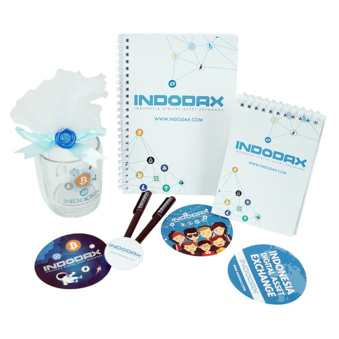 

Merchandise Indodax Paket 1 (Notebook, Gelas, Sticker, Pin & Pulpen)