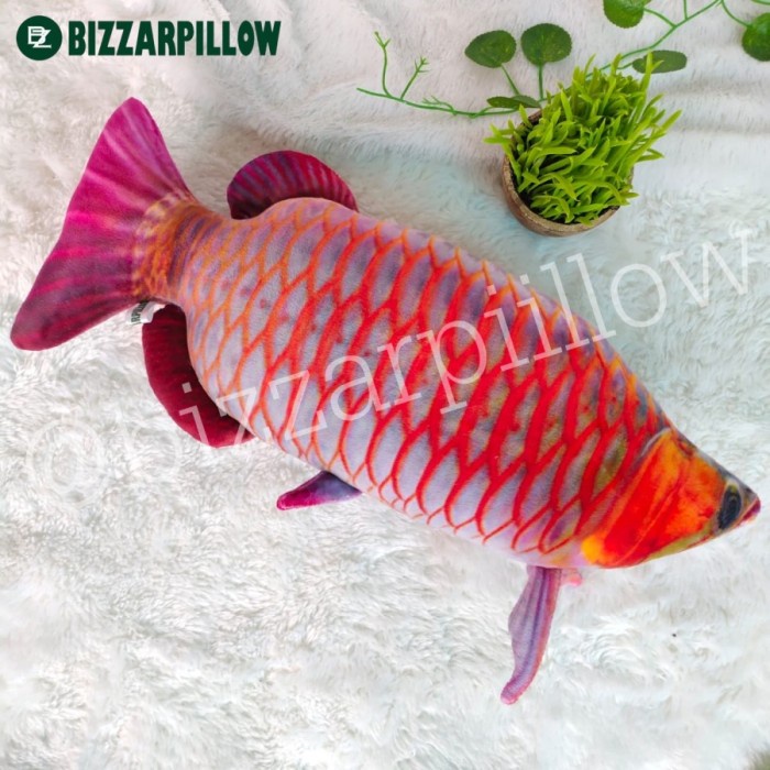 Promo Boneka Binatang Ikan Arwana Bantal Hewan Bantal Ikan Size M Terbaru
