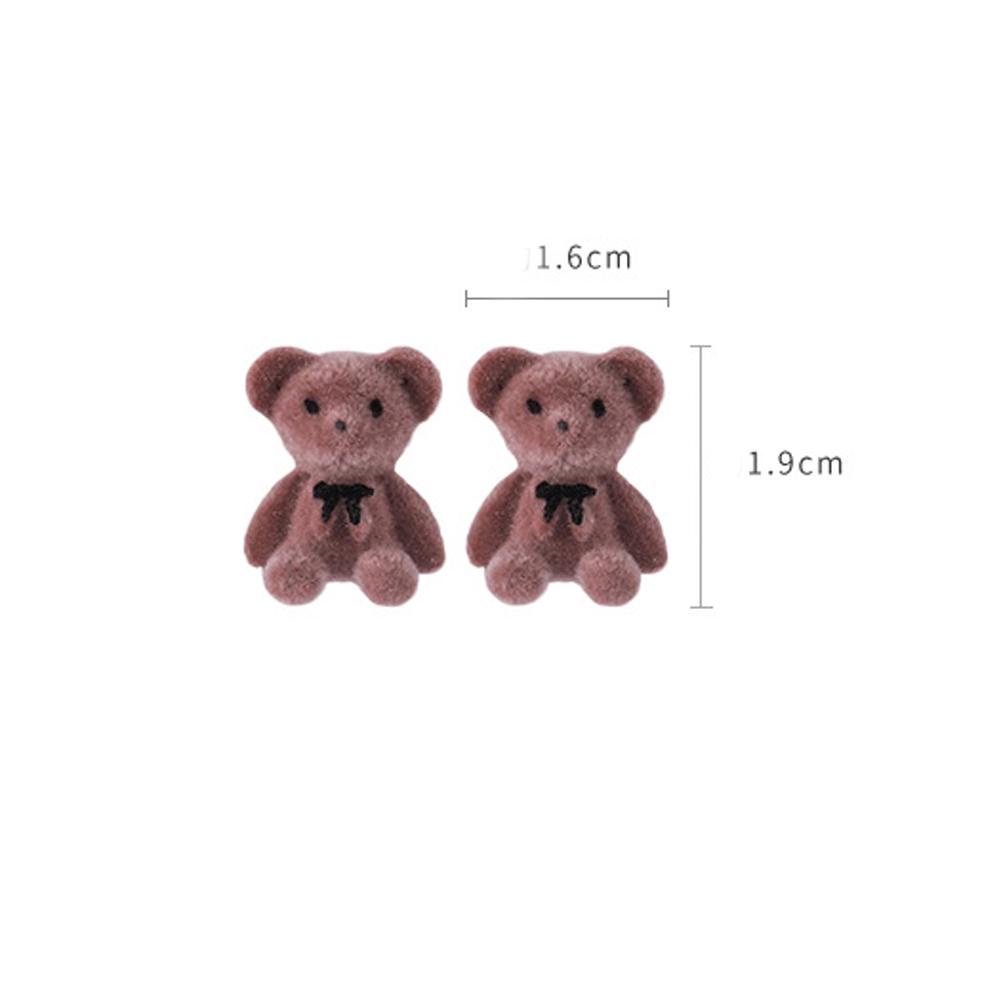 Needway Bear Stud Earrings Manis Trendi Potong Gadis Busur