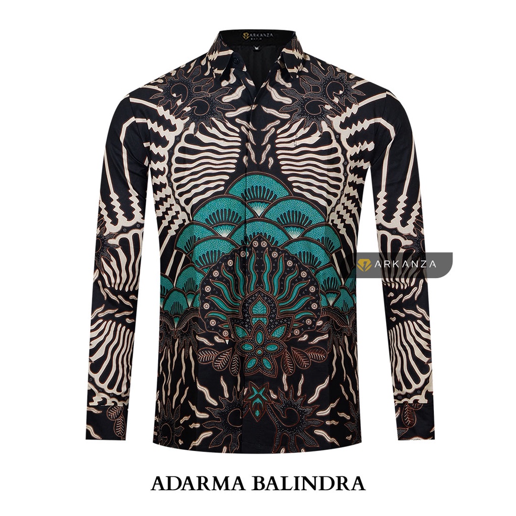 BATIK ARKANZA Motif ADARMA BALINDRA Hem Atasan Kemeja Baju Batik Pria Cowok Laki Laki Slimfit Full Lapis Furing Lengan Panjang