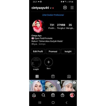 Akun Instagram 280k follower aktif