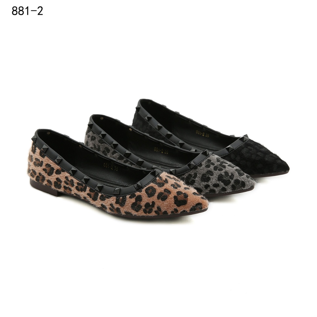 V Leopard Flat. Shoes #881-2