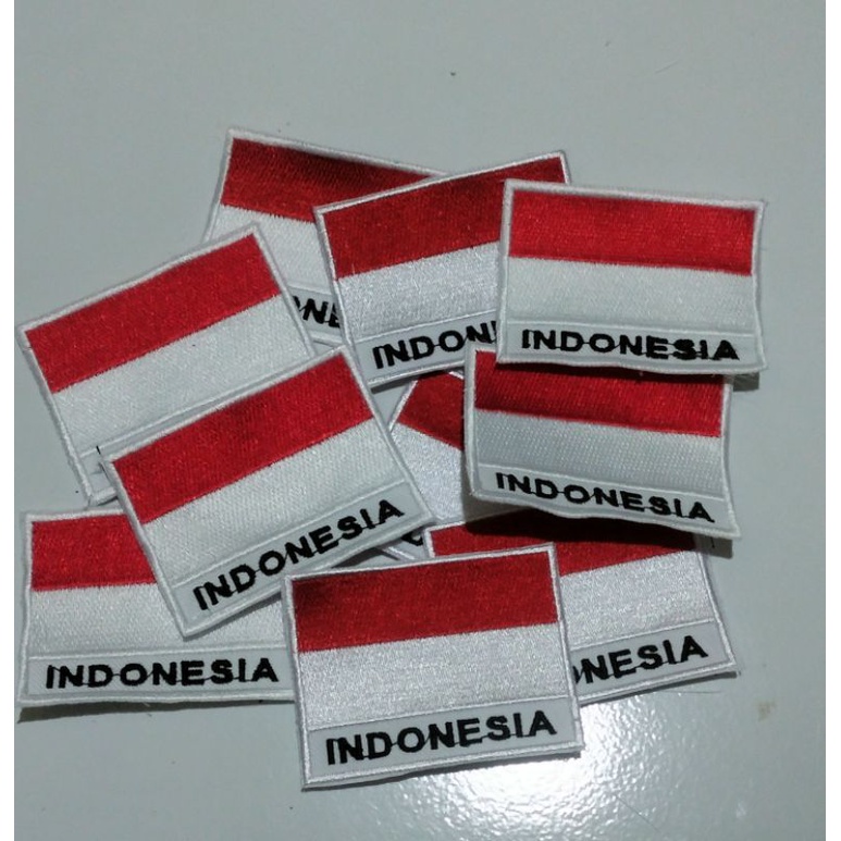 LOGO BORDIR EMBLEM BENDERA MERAH PUTIH 7 X 5 CM