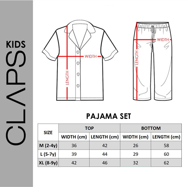 CLAPS - Green Piyama Set (Baju Tidur Anak)