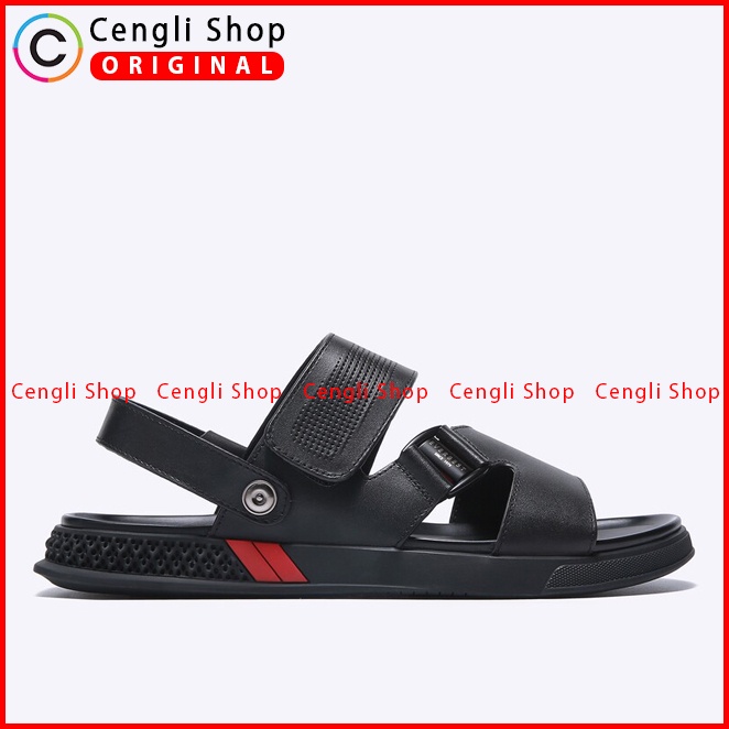 SANDAL KULIT EVERBEST PRIA ORIGINAL SLINGBACK CASUAL ASLI HITAM EM31