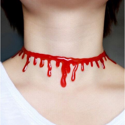 Bloody CHOKER DARAH blood drip necklace darah kalung halloween gothic