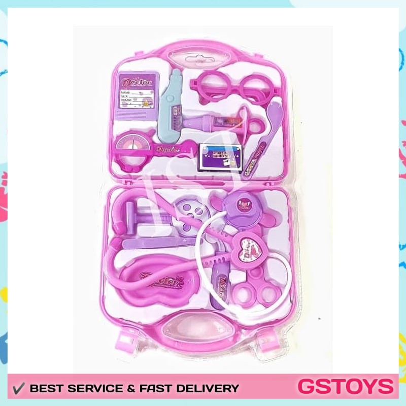 Mainan Dokter Dokteran Anak Perempuan Maenan Anak Alat Dokter Set Mika Pink - 7769B Dokter2an Murah