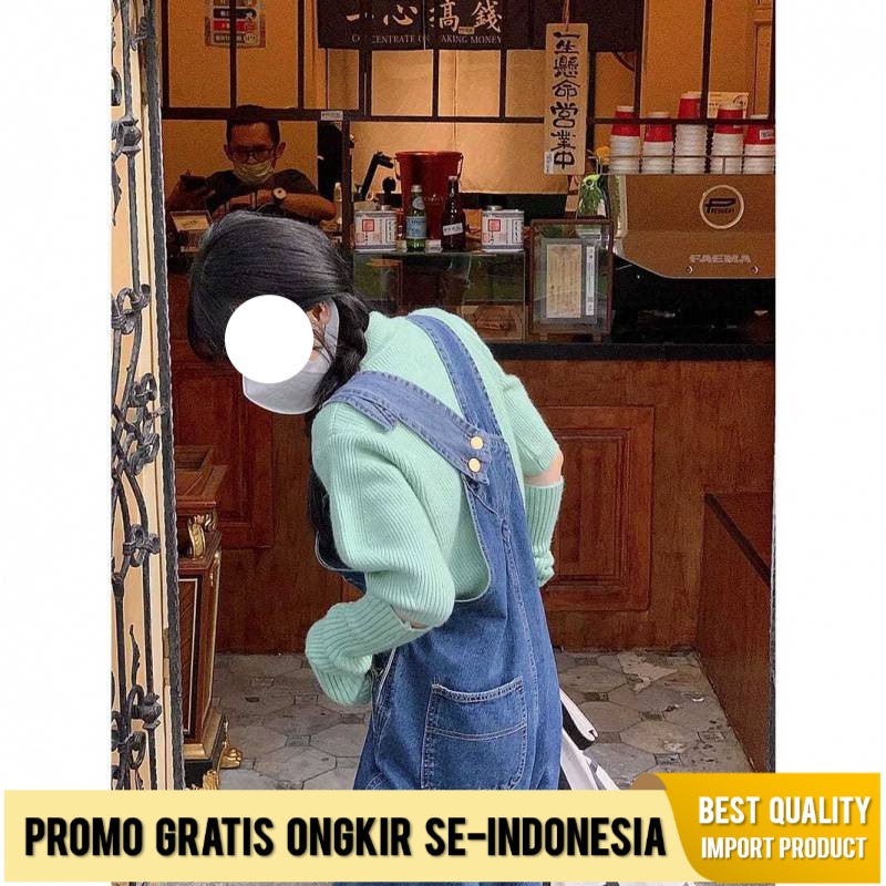 Celana Kodok Wanita Jeans Kasual Desain  Denim Tali Ikat         Semua-   Lurus Lebar Impor