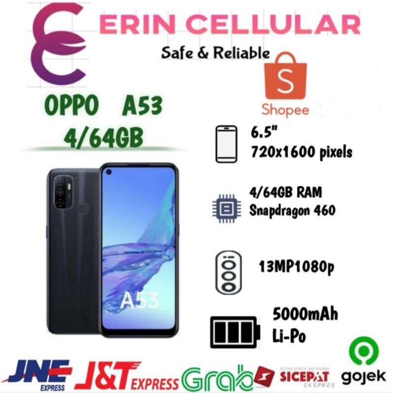 OPPO A53 4/64 | 4/128 | 6/128GB | 4/128GB GRS RESMI OPPO 1THN - Black, Hijau & Blue