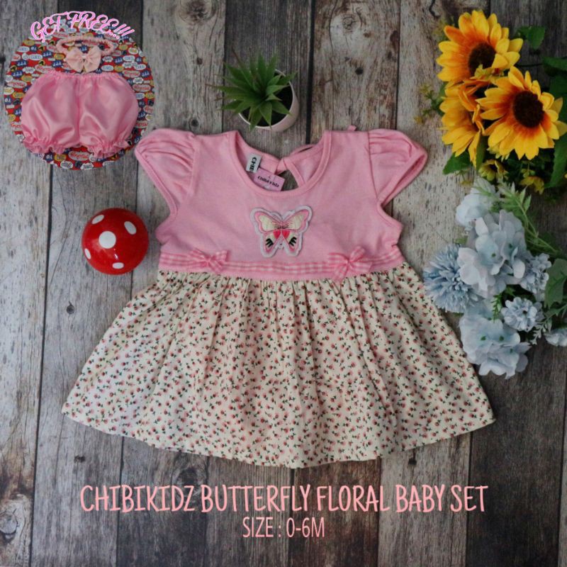 CHIBIKIDZ BUTTERFLY FLORAL BABY SET