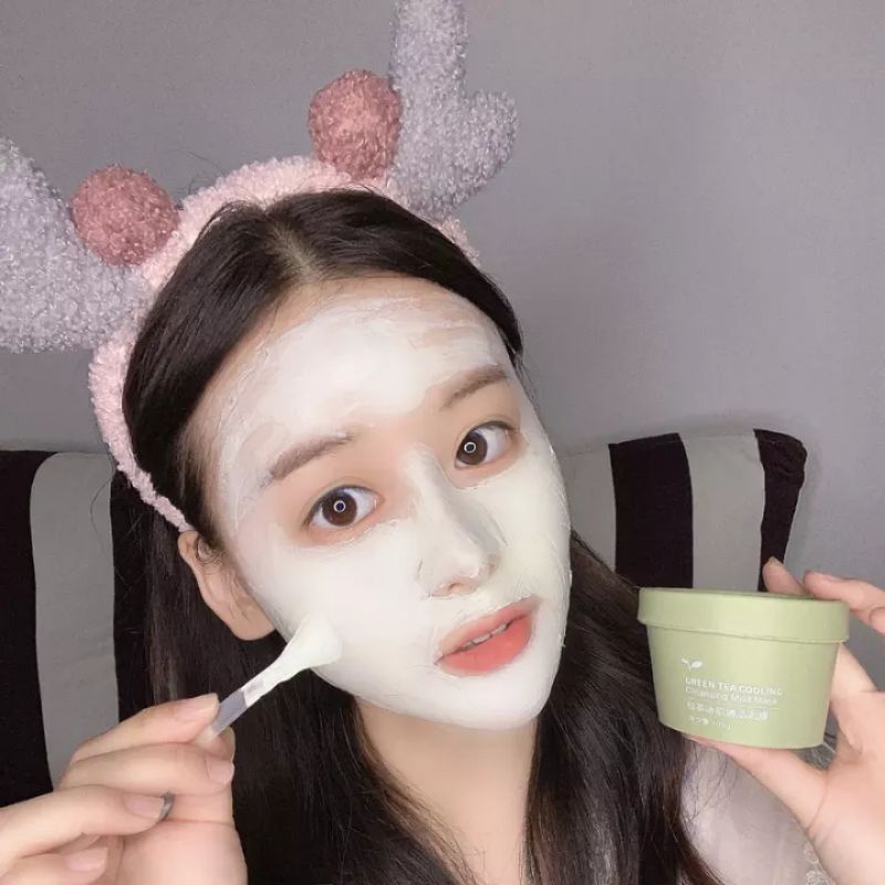 MAIGOOLE Masker Wajah Green Tea Clay Mask / Masker Komedo Dan Jerawat 100Gr Green Tea Mask -Masker wajah Green tea clay mask 100g Pore Clean Clay Mask