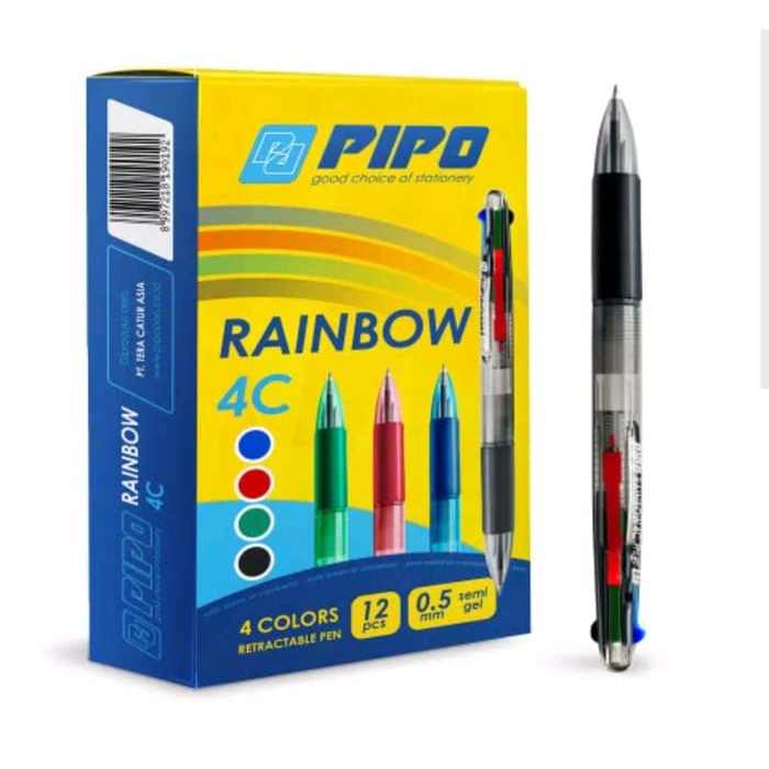 

TERMURAH Pulpen Pen Pipo Rainbow 4C 0.5mm